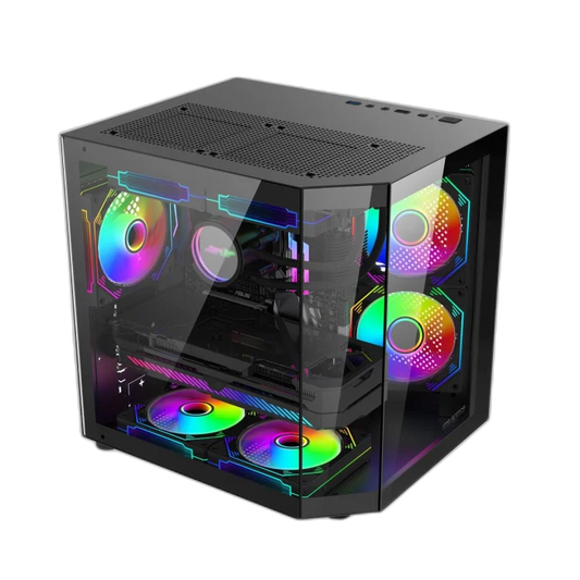 Sistem Desktop PC Gaming; AMD Ryzen 5 5500 pana la 4.2GHz, 32GB DDR4; 1TB SSD M.2; GeForce® RTX 5050 8GB GDDR7; Windows 11 PRO